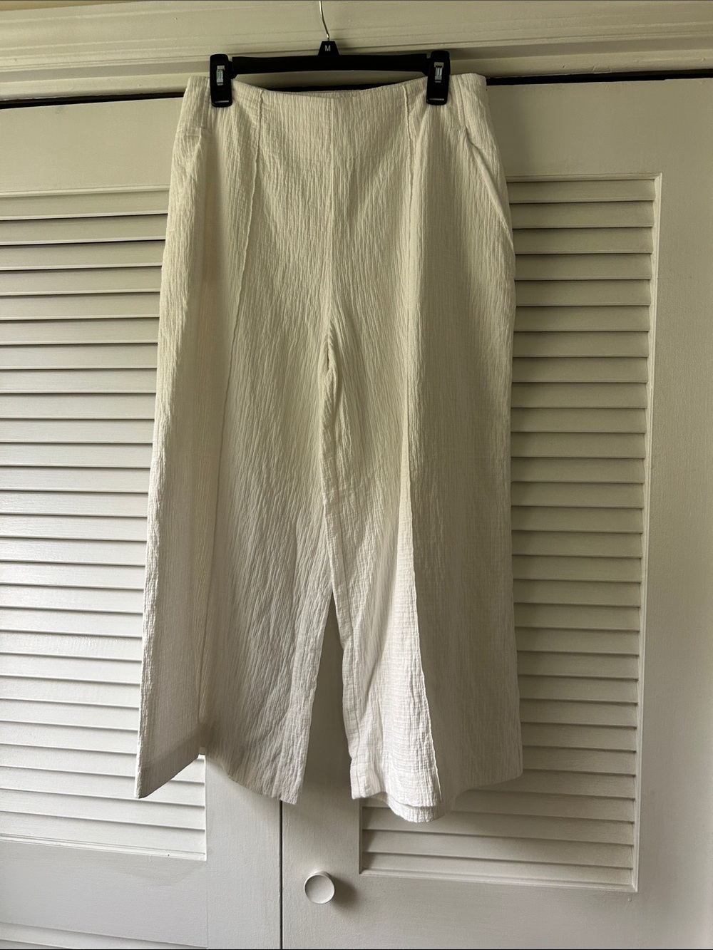 Anthropologie Maeve Cream Textured Pants